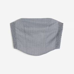 H&M Corset top | Gray Melange Pinstripped | Size Medium